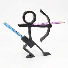 3D Printed 4 Styles Matchstick Man Pencil Holder, Pen Stand, Pen Cup, Desktop Decor, Learning & Office Supplies, Stationery, Desktop Sculpture. Student Gift, Children's Gift, Christmas & New Year Gift. - Multicolor - View 9