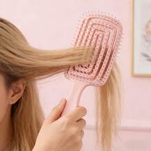 Hair Brush Dry Wet Detangling For Fine, Thick, Curly Hair - Curved And Vented Hair Brush For Women, Men  Faster Blow Drying Styling Professional Paddle Vent Detangler - 粉色 - 查看 3