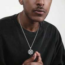 Collar cruz plata cruz vikinga colgante nórdico wiccano joyería gótica halloween regalo hombres mujeres - como en la foto - Ver 7