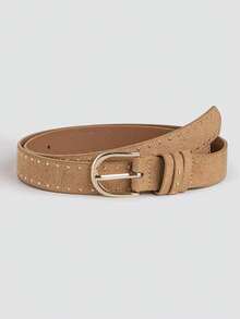 1pc Unisex Suede Double Row Spike Studded Belt - Suede Claw Stud Belt - View 11