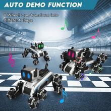 Remote Control Robot Dog Toy Interactive & Smart Dancing To Beat Puppy Robot RC Stunt Dog  With LED Light & Music For Christmas Birthday - Black - View 5