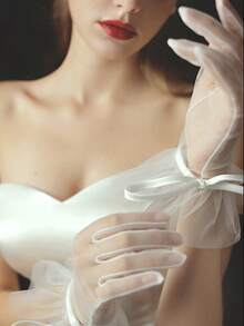 Lace Wedding Gloves - Essential For Brides & Bridesmaids, Long Formal Gloves For Tea Parties & Galas, Hand Wash Only, Bridal Accessory, Elegant Design, Suitable For Special Occasions, Ideal For Events & Parties