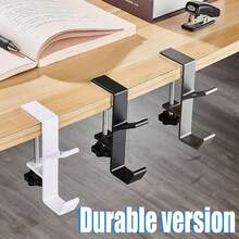 1pc Adjustable Desk Edge Hook, Headphone Desk Hanger, Backpack Organizer Rack, Hole-Free Office Home Storage Rack, Essential For Back To School - Multicolor - View 2