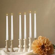 12 Pieces Of 10 Inch Spiral Wax, Non Dripping, Smoke-Free, Odorless, Suitable For Families, Weddings, Parties, Seasonal Celebrations, Emergencies, And Home Decor. Multiple Colors To Choose From, Lovers Can Save And Create A Romantic Atmosphere. - White - View 4