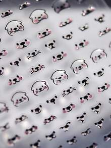 1 pieza Nuevos adhesivos de arte de uñas con expresión Mizuase linda, adhesivos de uñas de gelatina 3D Mizuase adorables Tomoni con respaldo adhesivo, suministros para uñas - Multicolor - Ver 3