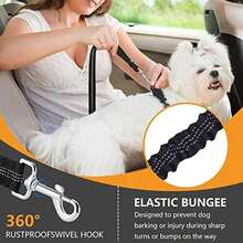 Cinturón de  para Perros, 2 Correa Mascotas para Auto, Correa de Coche Ajustable para Mascotas (Negro) - Negro, 90cm, 2 piezas - Ver 6