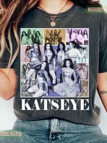 Vintage Katseye Y2k 90s T Shirt, Katseye Kpop Graphics Tee, Katseye Beautiful Chaos Shirt, Katseye Gnarly Shirt, Gabriela Shirt - 黑色 - 查看 1