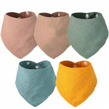 TDHD 4-Layer Muslin Baby Bibs, Children's Triangle Scarf Bibs, Breathable For Home And Outdoor Use - Multicolor - View 8