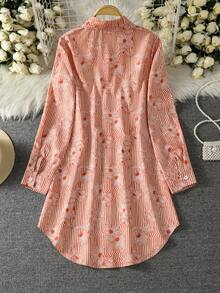 Women's Long Sleeve All-Over Print Casual Arabic Style Top Vacation - Multicolor - View 2