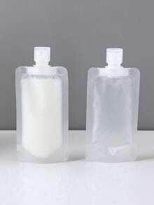 1/5/10pcs Travel Refillable Bags, Cosmetic Lotion Bottle Sample Bags, Portable Transparent Facial Cleanser Refill Bottles, Shampoo Liquid Refillable, Lotion Refill Bags, Reusable Flat Travel Bottles Set 1.01oz/1.69oz/3.38oz, Travel Essentials - Multicolor - View 9