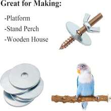 12 Juegos de tornillos para jaula de pjaros, Tuercas de fijacin para Soportes de Entrenamiento de Aves,Tuercas y Pernos para la construccin de Perchas para pjaros (M6 * 30/12 piezas) - m6 * 30 / 12 piezas - Ver 4