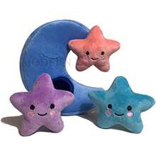 - Juguete interactivo de peluche con chillido tipo ardilla para esconderse y buscar, juguete de rompecabezas para perros de tamaño pequeño con diseño de luna y estrellas - Luna y estrellas - Ver 7