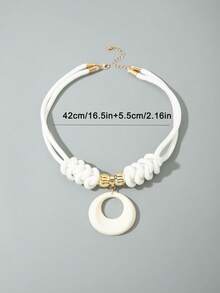 imoli 1pc Unique Knotted Design Polyester Clavicle Chain Necklace For Women, Suitable For Daily Wear, A Great Gift For Friends - 31192-nek-white-eP - View 7