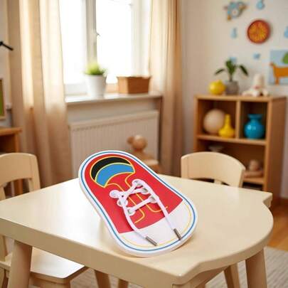 Shoe Tying Practice, Wooden Learn To Tie Your Own Shoes Threading Lacing Shoes Training Early Learning Kits Threading Lacing Shoes Training Board Early Learning, Decorative Accessories