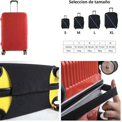 Funda protectora cubre maleta equipaje de viaje cubierta de alta elasticidad lavable diferentes tamaos elasticos cubierta de polvo resistente protector maletas (Rojo, L (26-28"))