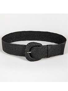 1件手工编织带扣，草编装饰腰带，简约时尚百搭的连衣裙腰带 - 彩色 - 查看 5