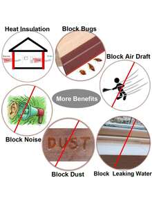 1 Roll 196.85 Inch/393.7 Inch Self-Adhesive Weatherstrip Seal - Durable Plastic Insulation Material, Collision Resistant, Windproof And Energy Efficient - Multicolor - View 10
