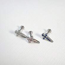 Titanium Steel Cross Lip Stud, Niche European And American Cross Lip Stud, Straight Stud - Scepter, Cross, Lip Stud - View 4