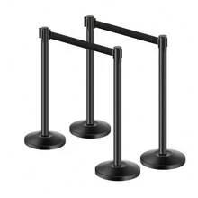 4Pcs Stanchion Post Crowd Control 4 Retractable Belts Sand Injection Base - Default - View 11