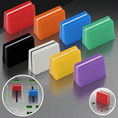 5 butoane glisante ESOLOSK pentru mixer DJ - butoane și glisoare codificate prin culori (roșu, portocaliu, galben, verde, albastru, violet, negru, alb, gri) - prindere antiderapantă, instalare fără unelte, compatibile cu controlere DJ, mixere audio, DAW-uri - compatibile cu Ableton, FL Studio, Logic Pro X - accesorii profesionale și pentru studio de înregistrări acasă, producători de muzică