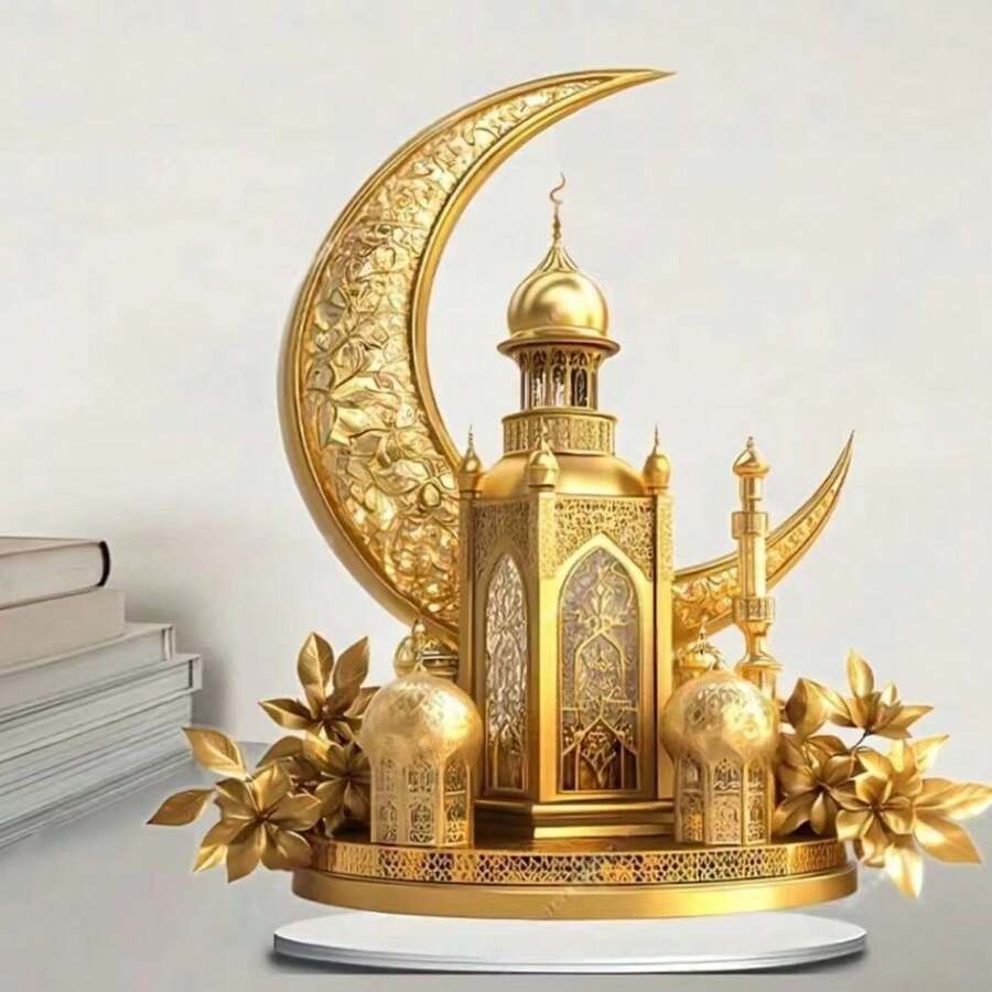 Acrylic Glam Eid Lantern Sun Catcher 2D Graphic Design Decoration, Universal Holiday Theme Architecture Decoration, Use Without Electricity, For Various Room Types, Ramadan, Eid, Creative Gifts