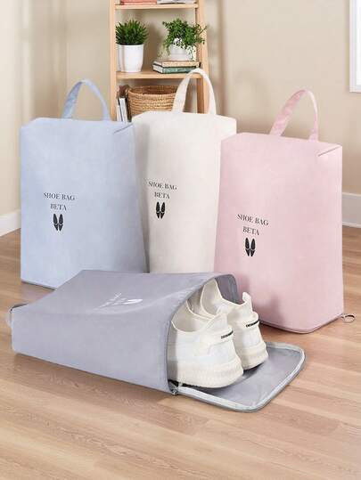 1个鞋袋：超轻便旅行便携鞋袋，适用于健身、运动和日常使用；优质防潮防黄变宿舍鞋袋；耐用鞋套，适用于鞋子、运动鞋和休闲鞋；是校园、旅行和居家收纳的理想之选；保持鞋子清新，防止异味，易于清洁，节省空间，设计紧凑，内里柔软，拉链封口。