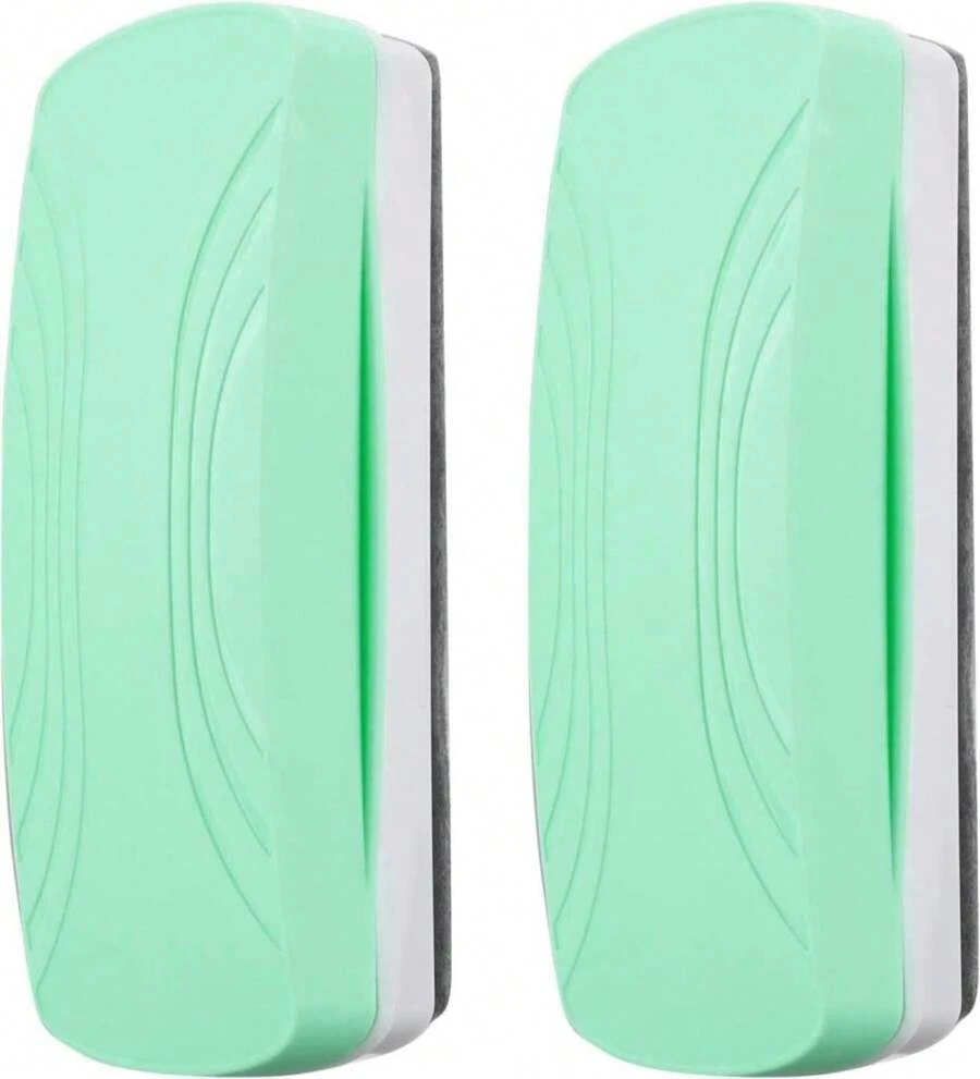 Ddaowanx Whiteboard Eraser, Magnetic Dry Erase Eraser, Glass Board Eraser,School And Office Supplies, Pack Of 2 (Light Green) - ColorH - 查看 1