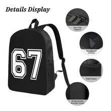 Funny Six Seven  Ee   Backpack Schoolbag Large Capacity Laptop Backpack Travel Backpacks Xas Gifts - 17 X 5.1 X 12.6 Inch - View 7