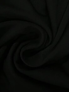 1pc Plus Size Long Sleeve V-Neck Dress, Suitable For Work, Office, Wedding Guest, Autumn Black Spring - Black - View 8