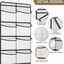 1pc Large Capacity Multi-Pocket Organizer Hanging Storage Bag, Non-Woven Fabric Wardrobe Organizer For Underwear, Toys, Toiletries, Miscellaneous Items, Clothes, Socks Etc. - White - View 7