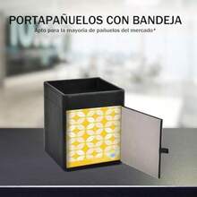 Funda para Caja de Pañuelos de Cuero PU con Bandeja, Soporte Cuadrado Organizador para Pañuelos Faciales, para Baño, Dormitorio, Oficina y Coche (Negro)(default) - Multicolor - Ver 5