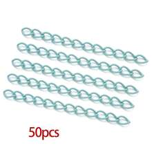 50pcs Colorful Chain Extender For Jewelry Making Spray Paint Iron Tail Extender Chain Necklace Bracelet Extension Chain For Necklace Bracelet Earring Jewelry Making Finding - Multicolor - View 12