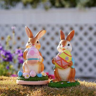Easter Bunny Statue - Latest Original Design Easter Desktop Decor Statue, Ideal Gift For Easter, Valentine's Day And Other Holidays