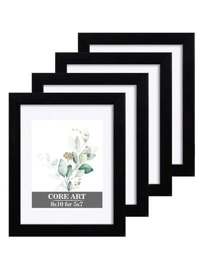 5 PIEZAS, Marco de Fotos Negro 8x10, Muestra Fotos de 5x7 con Paspartú o 8 X 10 sin Paspartú, Marcos de Fotos Múltiples para Colgar en la Pared o Exhibir en Escritorio, Marcos de Fotos Grandes para Pared, Marcos de Pared para Fotos, Marcos Pequeños para Fotos, Exhibición de Fotos