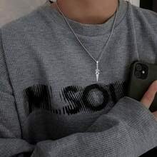 Collar espada gótica hombre plata diseño toro esqueleto serpiente colgante espada vikinga cruz amuleto - Cráneo C-Toro - Ver 4