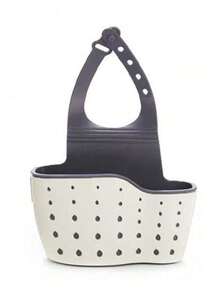 1pc Adjustable Modern Kitchen Sink Organizer - Multifunctional Plastic Hanging Basket With Drainage, Dish Rack, Sponge & Produce Holder, Drying Rack, Sink Drain Rack, Dish Soap Sponge Holder, Kitchen Accessories