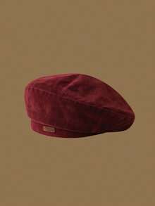 1pc New Versatile Suede Beret Hat, Retro Brown Beanie Cap, Fashionable British Style Artist Hat For Women, Autumn/Winter - Multicolor - View 4