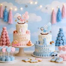 摇摇马蛋糕装饰摆件，性别揭晓蛋糕装饰摆件，人偶蛋糕装饰摆件，男孩或女孩迎婴派对用品，小熊主题派对装饰，适用于性别揭晓派对、欢迎派对、生日派对、迎婴派对、婚礼、周年纪念日等各种场合。让这匹可爱的小马蛋糕装饰摆件陪伴您度过快乐的一天。 - 彩色 - 查看 3