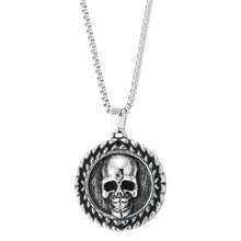 Collar con colgante cruz gótico hombre medallón acero clásico borde trenzado motero punk joyería - como en la foto - Ver 4