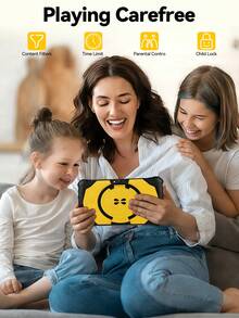 Qetupa 儿童平板电脑，7英寸儿童平板电脑，64GB ROM 4GB RAM，Android 13.0，支持2.4G WiFi、GMS、护眼屏幕、家长控制、教育应用、双摄像头、防震外壳和游戏。 - 黃色 - 查看 4