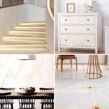 1 Roll Gold Peel And Stick Wallpaper Border,Room Decor PVC Self Adhesive Removable Contact Paper,Wallpaper Peel And Stick,Waterproof Mirror Frame Sticker For Bathroom, Bedroom Decor Wallpaper Kitchen Decor And DIY Decor Wall Sticker - Multicolor - View 9