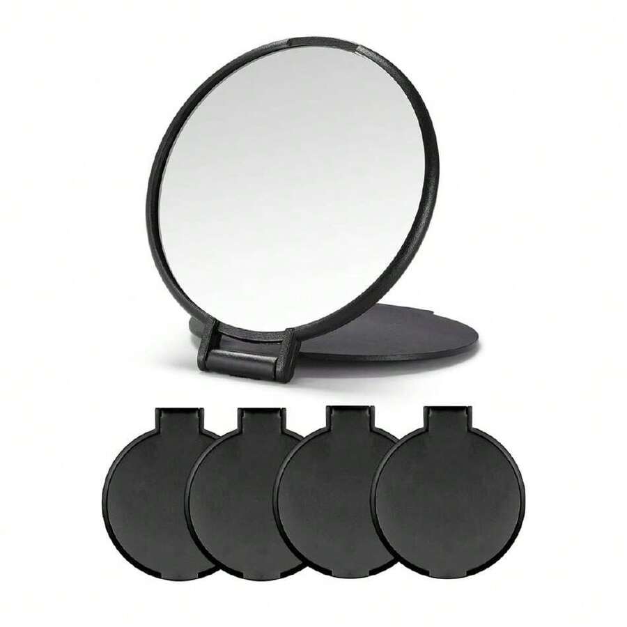 Compact Mirror Bulk, Round Mirror For Purse, Set Of 4 (Black),39799236 - 黑色 - 查看 1