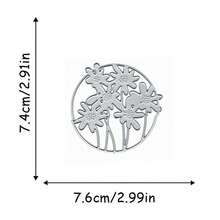 1pc Original Cute Daisy Flower Round Frame Metal Cutting Die, Suitable For DIY Scrapbooking, Photo Album, Greeting Cards, Home Decor, Holiday Blessings Cards, Eid Al-Adha - one-size - View 3