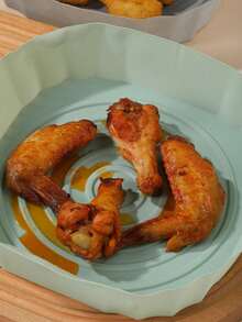 1pc Reusable Non-Stick Silicone Air Fryer Basket Liner, Replacement Baking Tray For Air Fryer, Rectangular Air Fryer Baking Tray, Easy To Clean - Multicolor - View 3