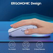Wired/Wireless Dual Mode Gaming Mouse, PC Computer  Mice USB Mouse With Cycle Light Effect, RGB Modes, 5 Adjustable D Up To 4800, Lightweight  Ergonomic Optical Mouse  For Windows PC Laptop Gamer - 白色 - 查看 4