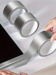 1 st 5 m vattentät tejp, aluminiumfolie tätningstejp för handfat, bänkskiva, toalett, badrum, kök. Superklibbig vattentät tejp - för inomhus- och utomhusbruk, inga rester. Aluminiumfolietejp, tätningsremsa, självhäftande, kraftig vattentät tejp, självhäftande - superklibbigt, återanvändbart och mångsidigt lim - oumbärligt för hemmabruk. - Silver - Visa 2