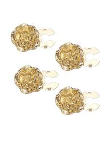 1/2/4pcs 19mm Rose Flower Button Set, Metal Button Set, Detachable Button Clips, 3D Decorative Buttons, Snap Buttons With Pliers, Suitable For Dresses, Formal Wear, Shirts - Multicolor - View 9