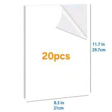 10/20/50/100张 - 光面乙烯基贴纸 - A4尺寸（8.3 x 11.7英寸），自粘，防水，兼容喷墨和激光打印机 - 白色 - 查看 12