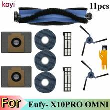 适用于 Eufy X10 Pro Omni 系列吸尘器的替换零件，包括防缠绕滚刷、边刷、可水洗 HEPA 过滤器和清洁布，宠物友好套装 - 彩色 - 查看 1