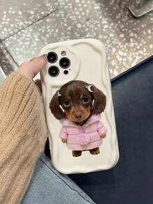 Cute Cartoon Puppy Cream Swirl Pattern Ruffle Edge Beige Fashionable Minimalist Thick Anti-Drop Phone Protective Case Compatible With IPhone 17/17 Pro, 15 Pro Max, 16/16 Pro/16 Pro Max, 16 Plus, 15 XR, 7/8, 15 Pro Max, 12 Pro Max, 13 Pro Max, 14 Pro Max, 13, 14, 11, 12, 14, Phones - Multicolor - View 2